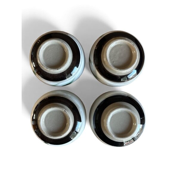 Vintage OMC Japan Bamboo Ceramic Teapot Tea Set With 4 Cups Made In Japan - Picture 7 of 9